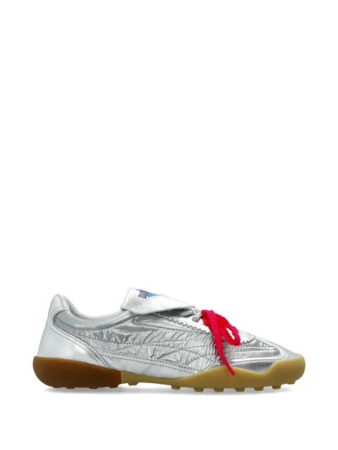 ruched leather sneakers