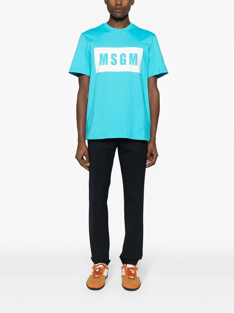 logo-waistband tailored trousers 3