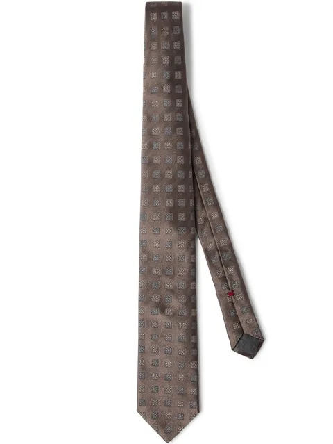 jacquard-woven silk tie