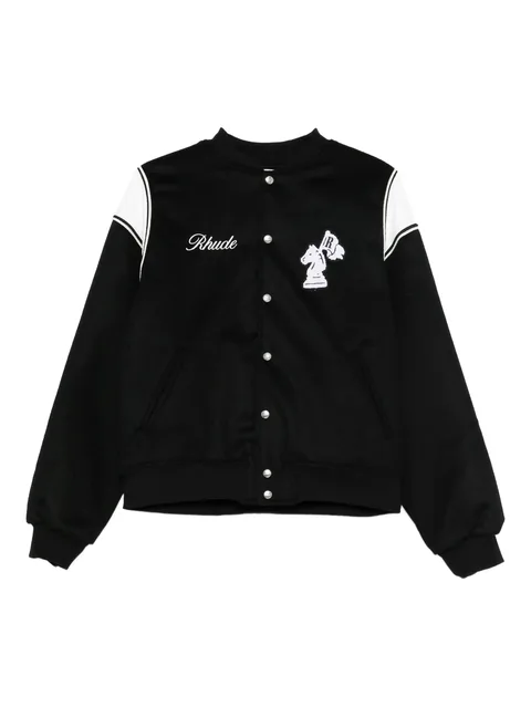logo-embroidered bomber jacket