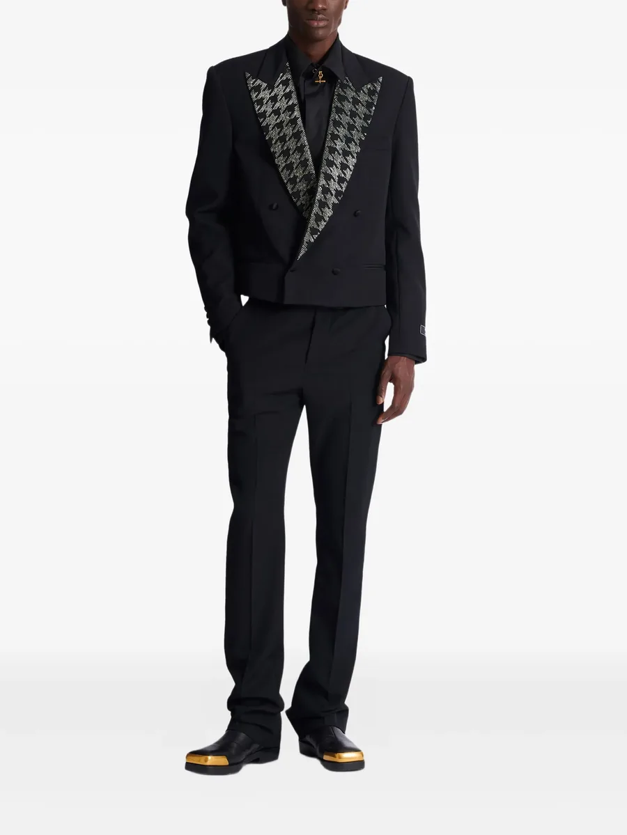 crystal-embellishment double-breasted blazer 4