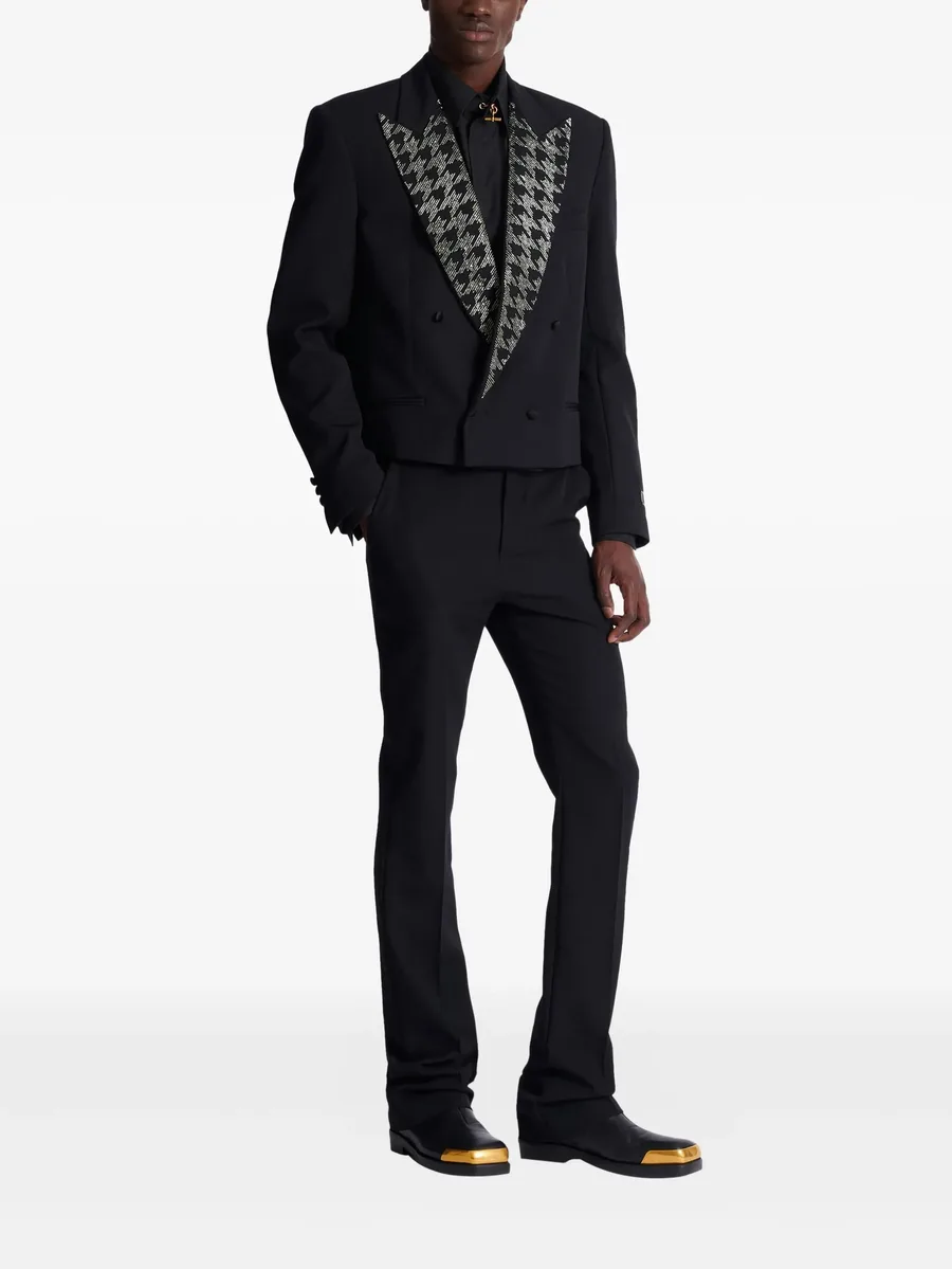 crystal-embellishment double-breasted blazer 6