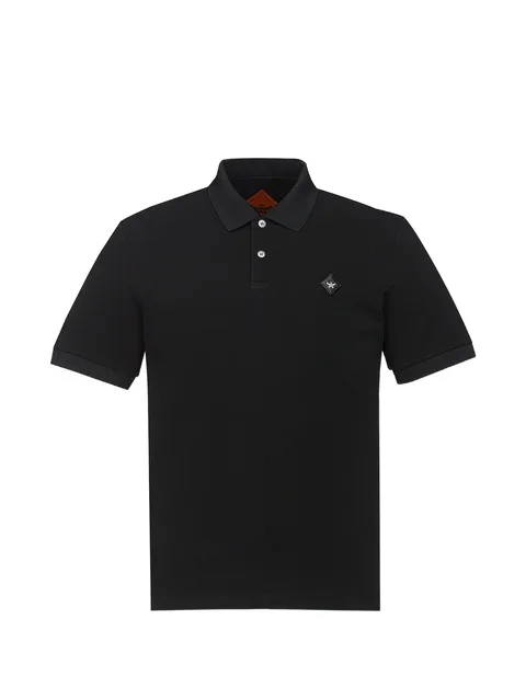 diamond-patch piqué polo shirt