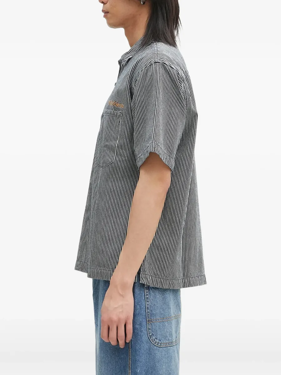 striped zip-neck polo shirt 6