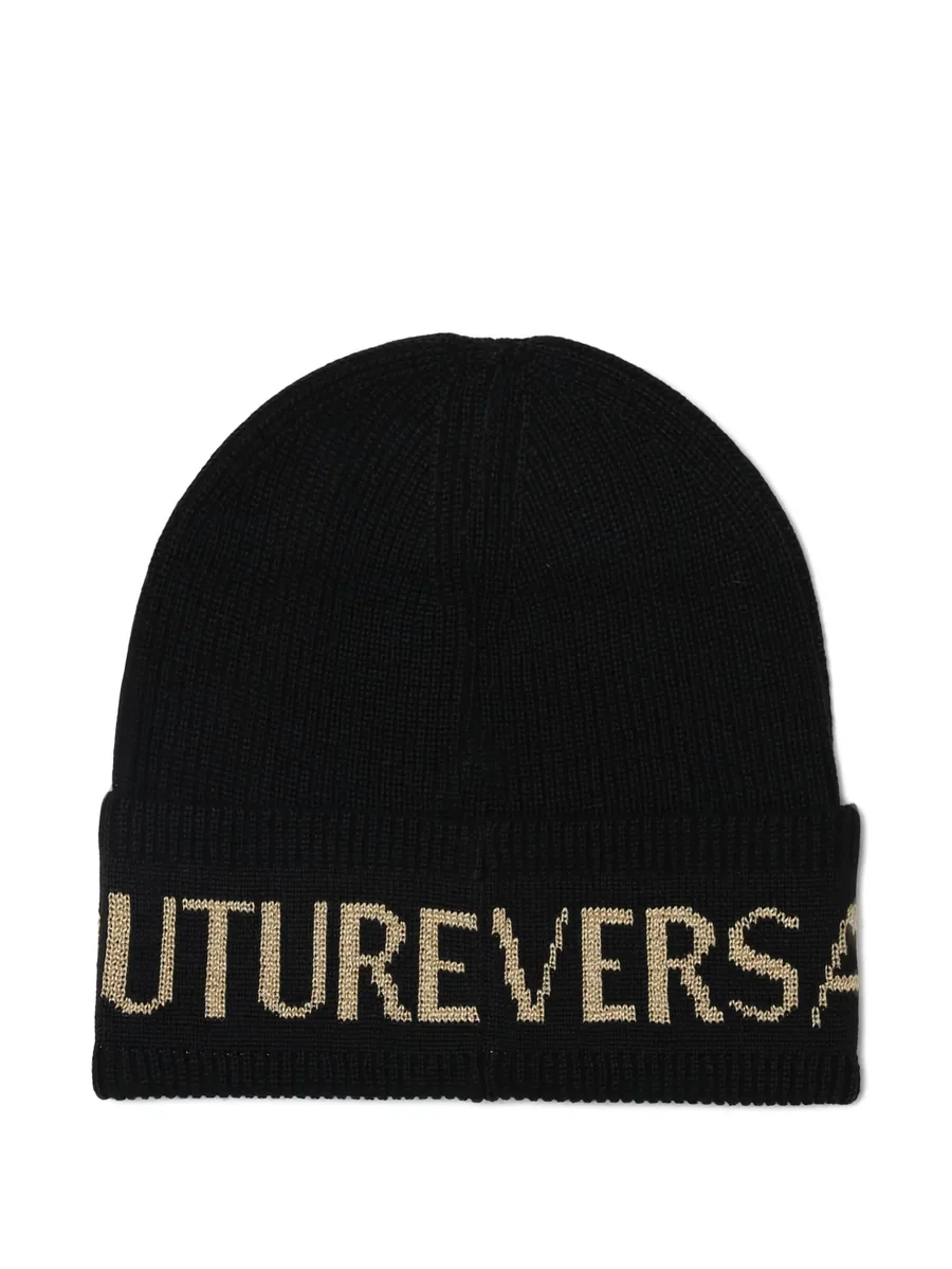 intarsia-knit logo beanie 2