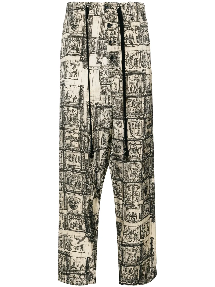 graphic-print straight-leg trousers 2