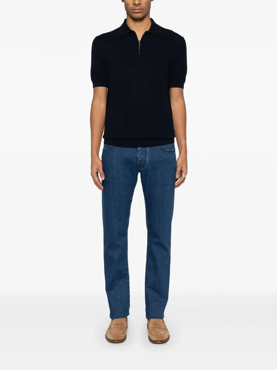 zip-up piqué polo shirt 4