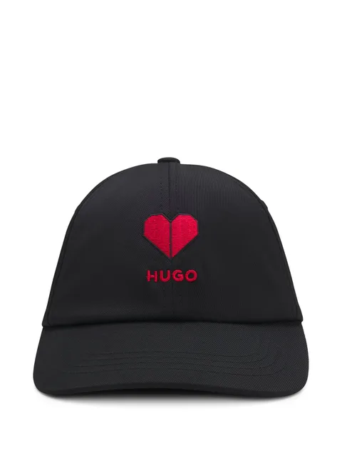 heart-embroidered logo cap