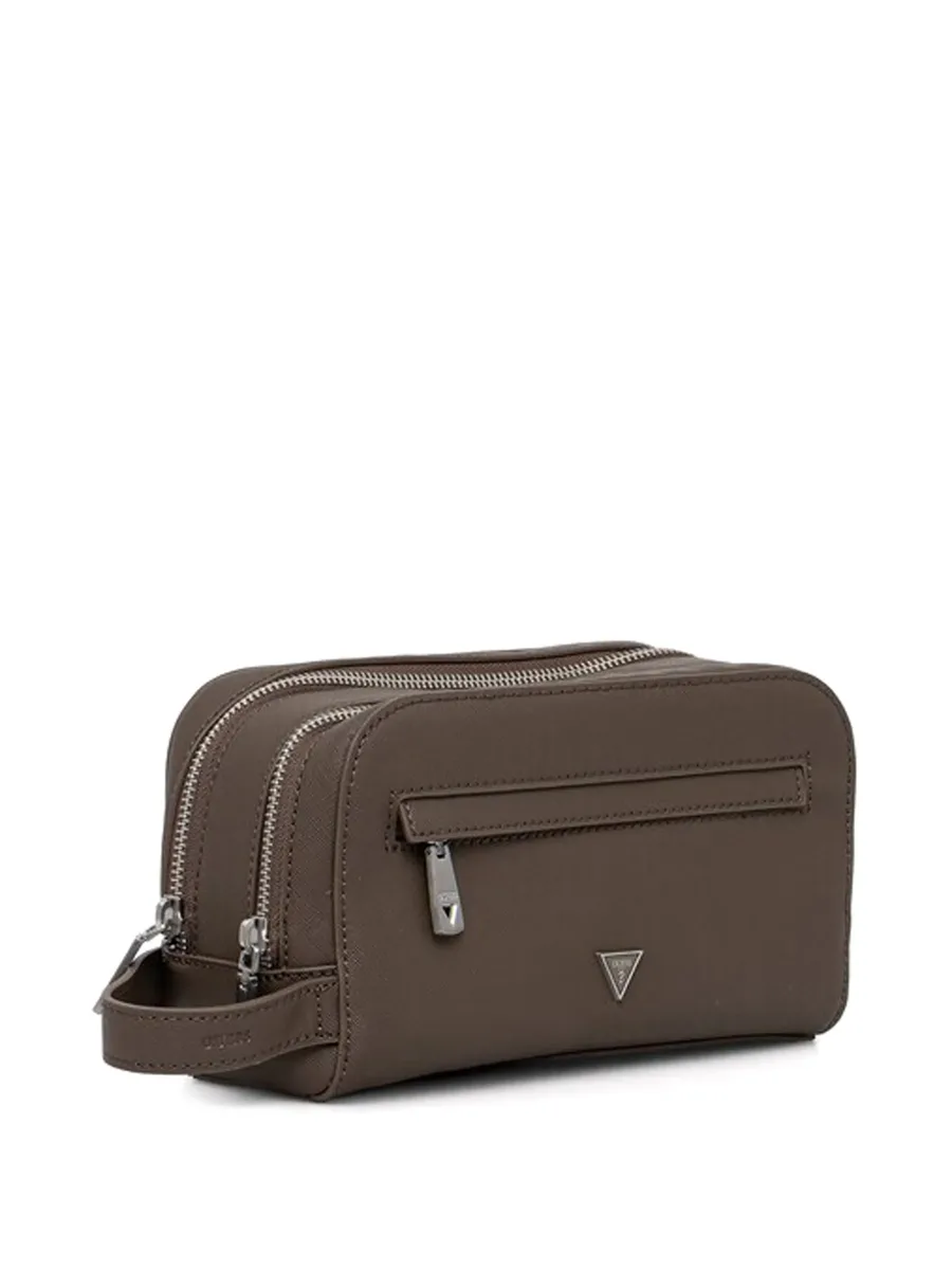 small Milano double-zip logo wash bag 4