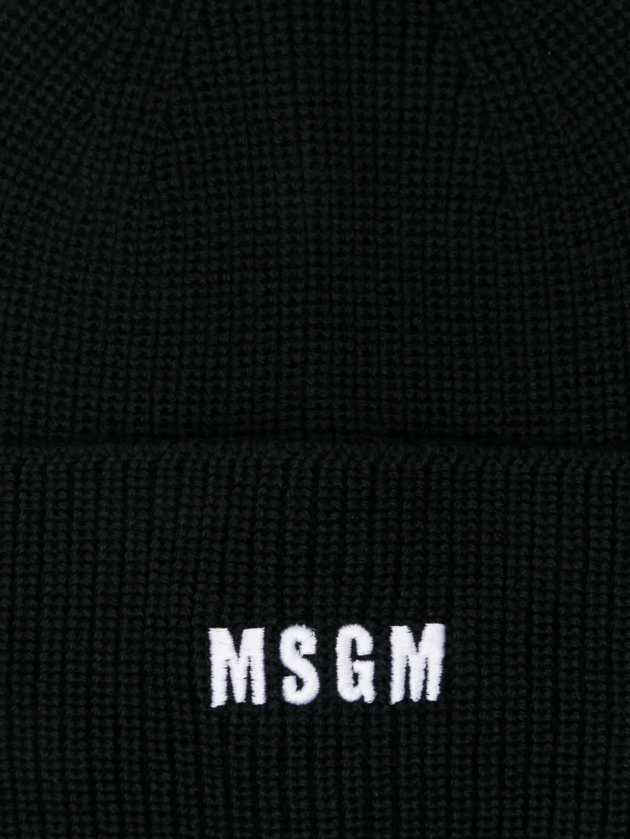 logo-embroidered ribbed beanie 4