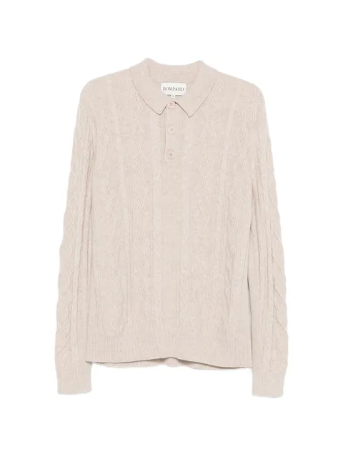 cable-knit polo shirt