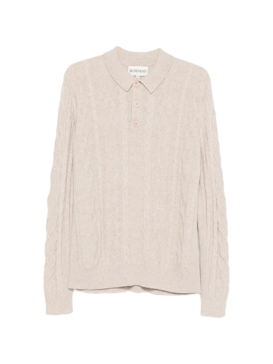 cable-knit polo shirt 2