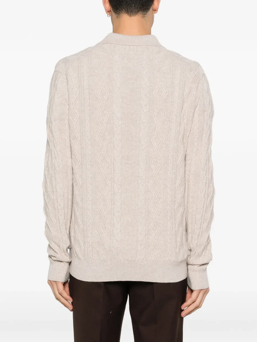 cable-knit polo shirt 8