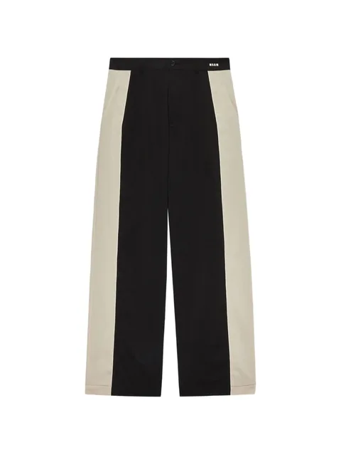 panelled straight-leg trousers
