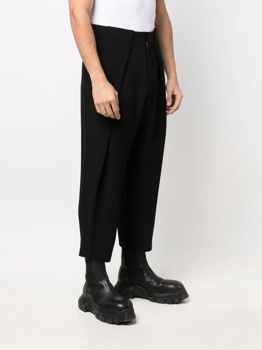 side folded crepe cropped trousers 5