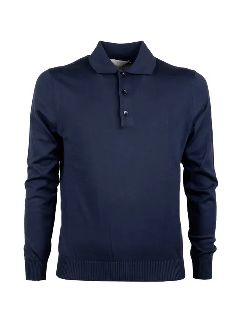 buttoned long-sleeve polo shirt