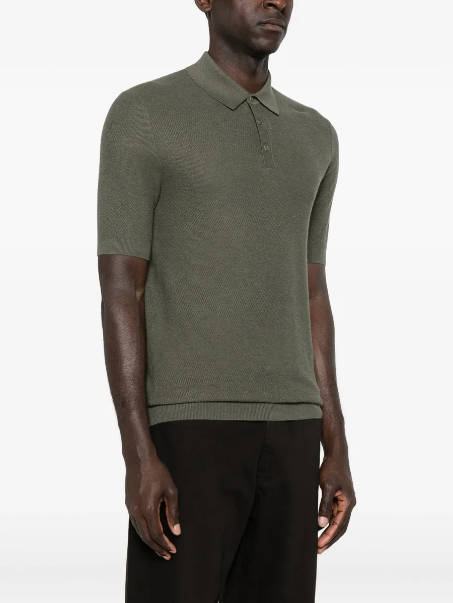 piqué-knit button-fastening polo shirt 6