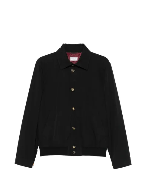 button-fastening bomber jacket
