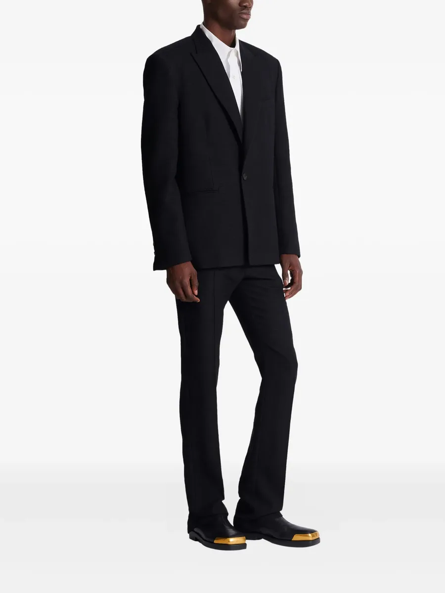 monogram-pattern single-breasted wool blazer 5