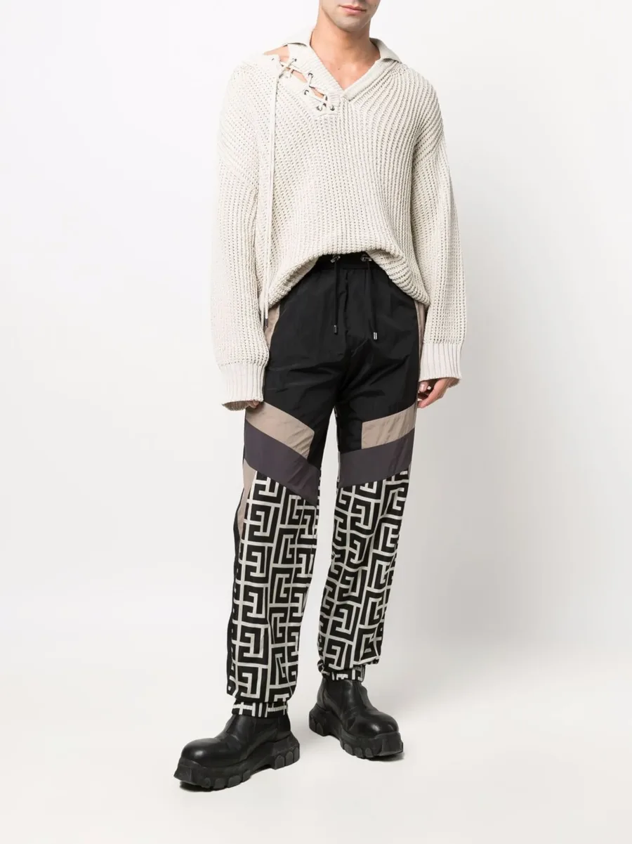colour-blocked monogram track pants 3