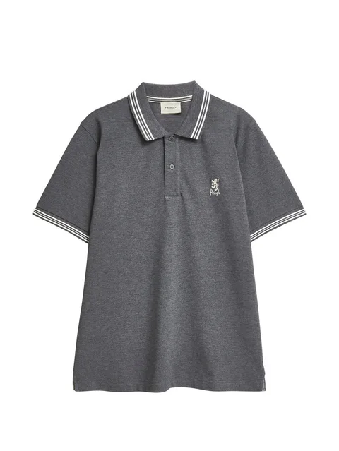 piqué-knit tipped polo shirt