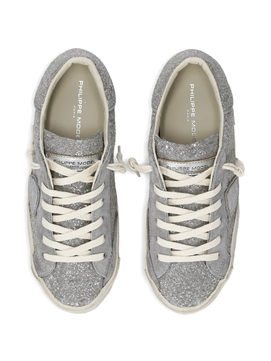 Prsx glitter appliqued low trainers 5