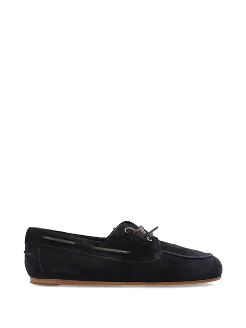 suede lace-up boat shoes