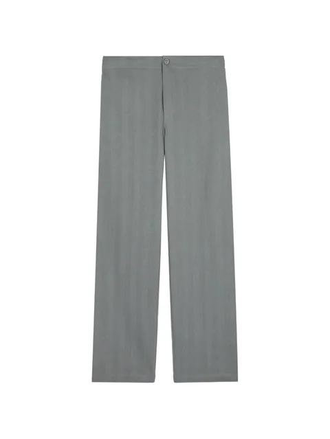 herringbone drawstring linen trousers