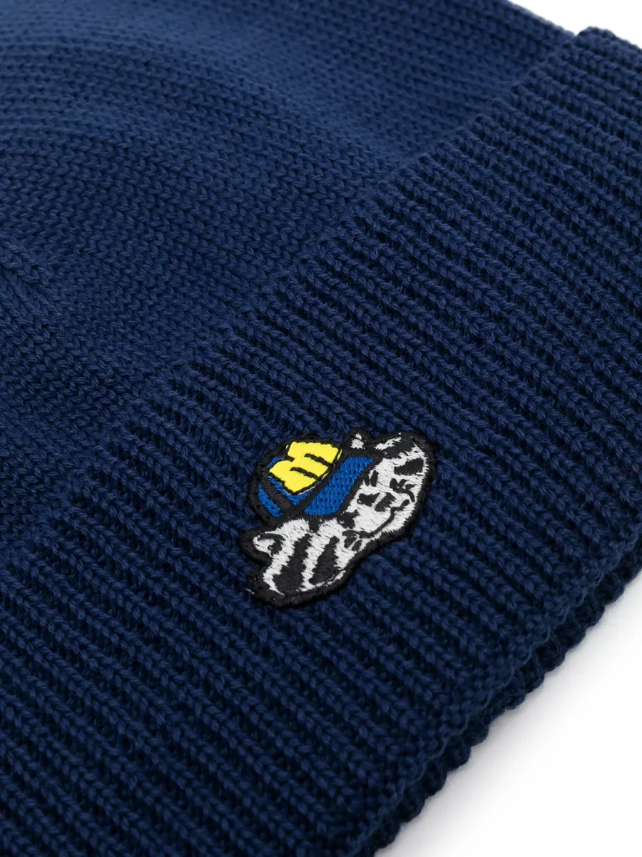 logo-patch knitted beanie 4