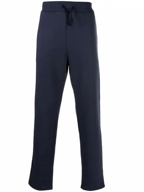 drawstring-waist cotton-blend track trousers