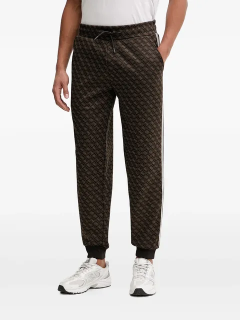 monogram-print side-stripe track pants