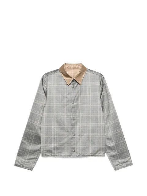 check buttoned jacket