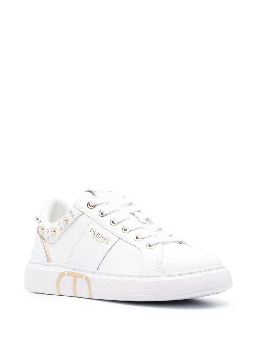 pearl-embellished low-top sneakers 4