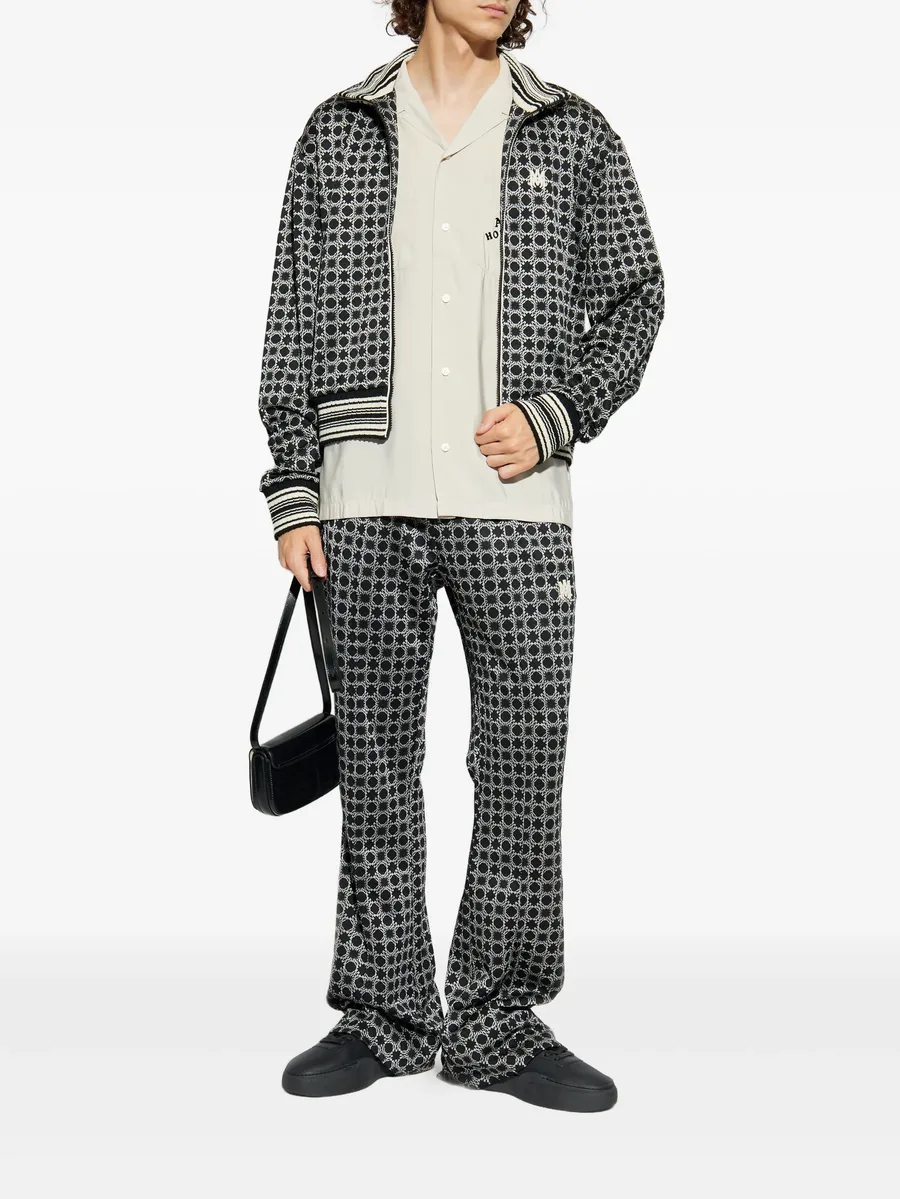 geometric-pattern zip-up jacket 4