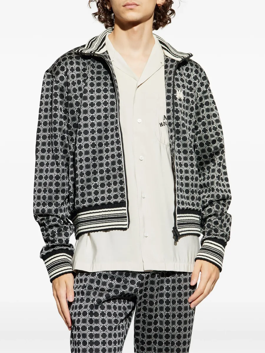 geometric-pattern zip-up jacket 6