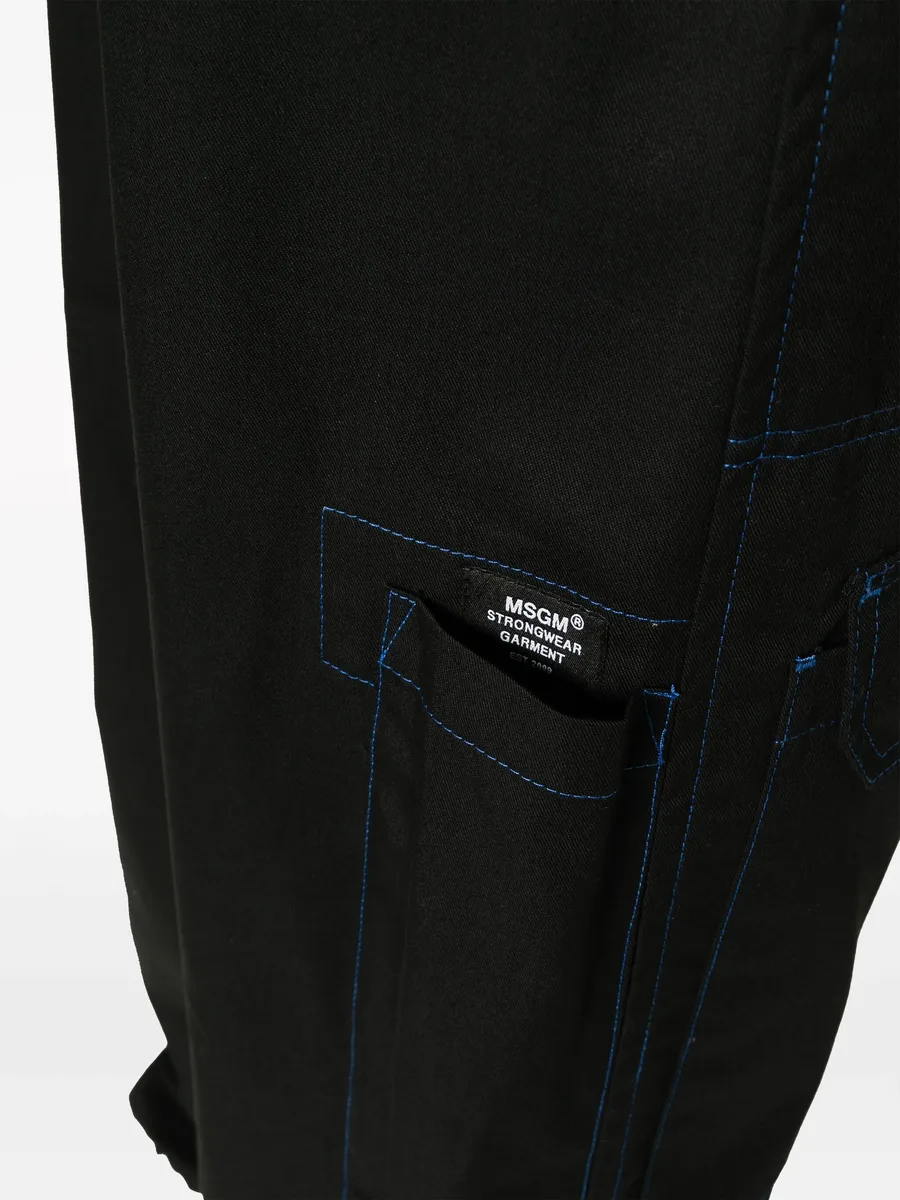 contrasting-stitch logo-patch trousers 10