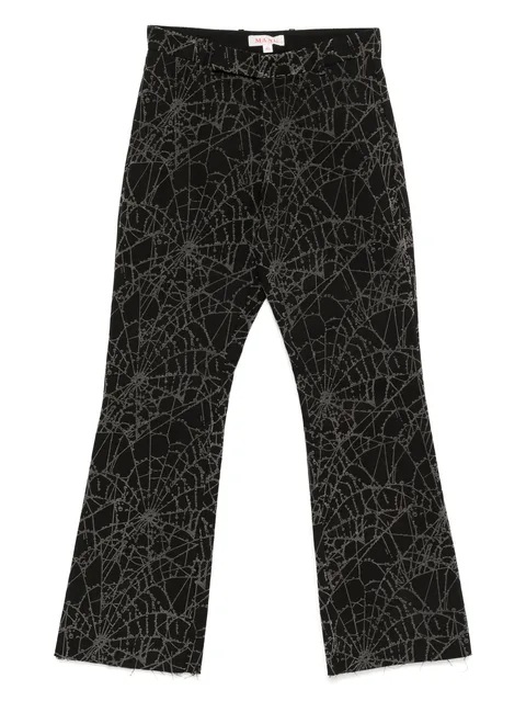 flocky-web flared trousers