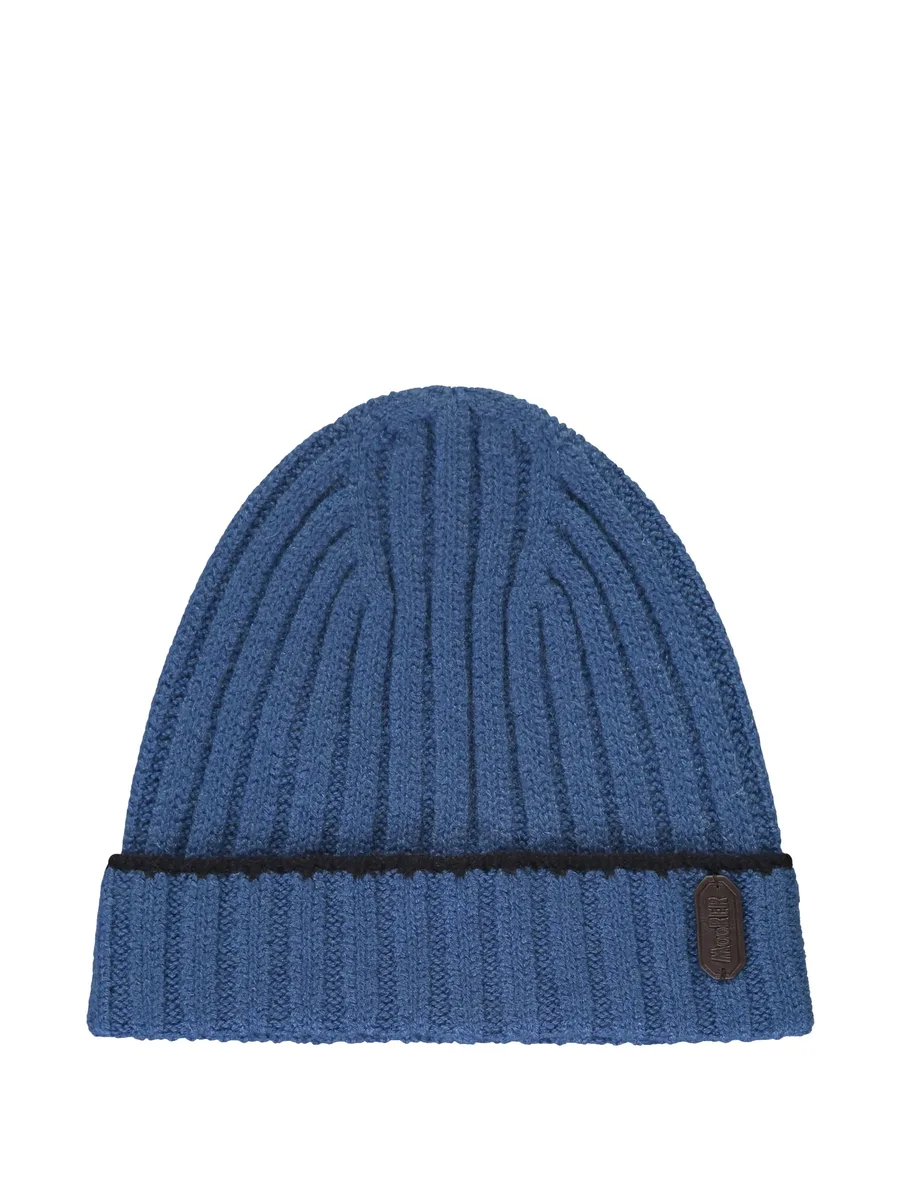 ribbed brim turned-up beanie hat 2
