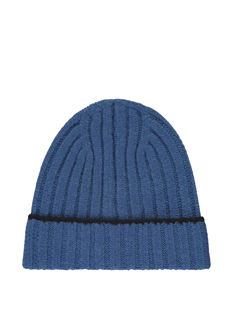 ribbed brim turned-up beanie hat 4