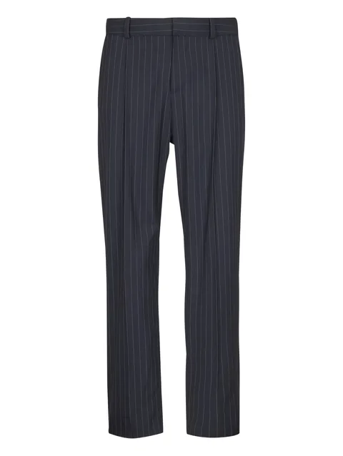 pinstripe-pattern pleated trousers