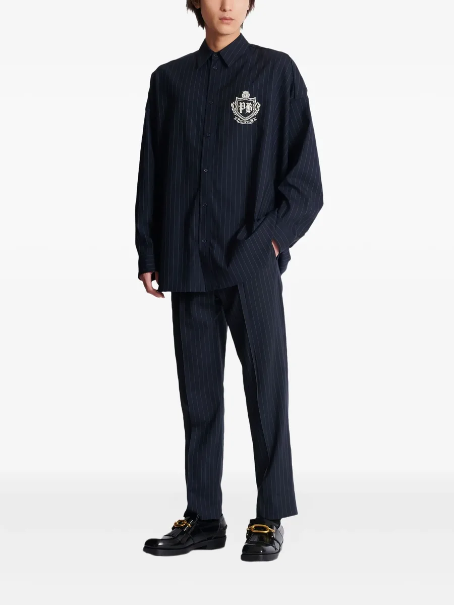 pinstripe-pattern pleated trousers 5