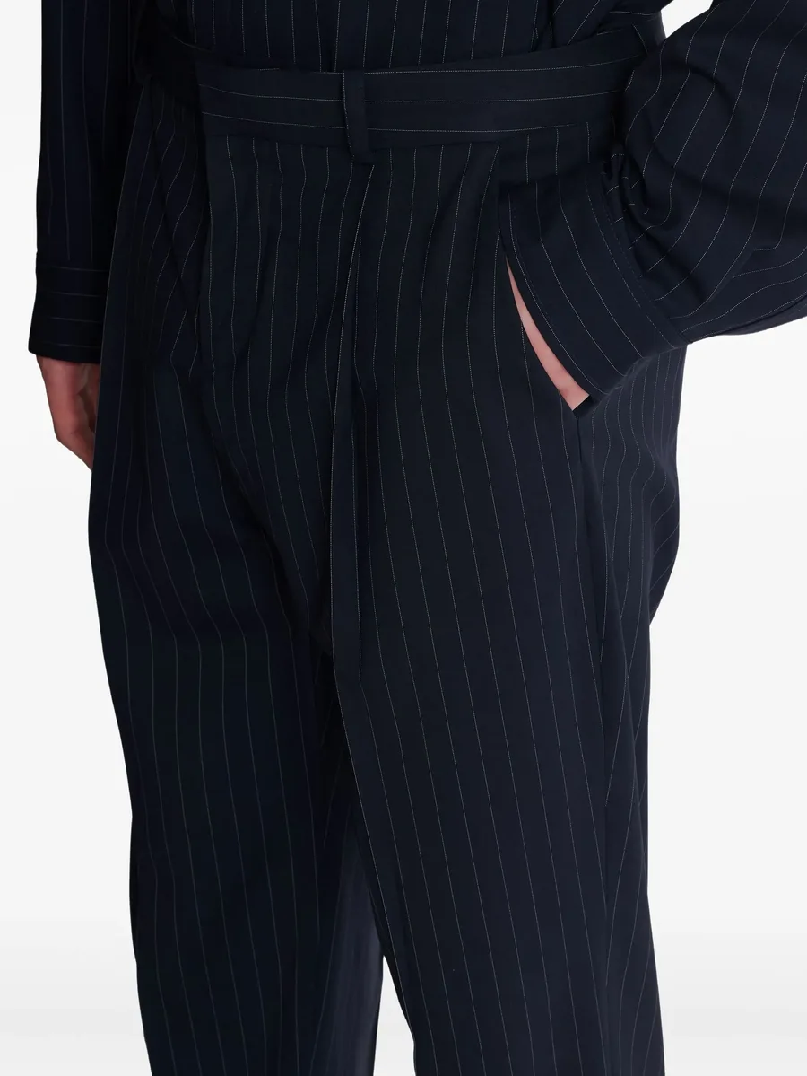 pinstripe-pattern pleated trousers 9