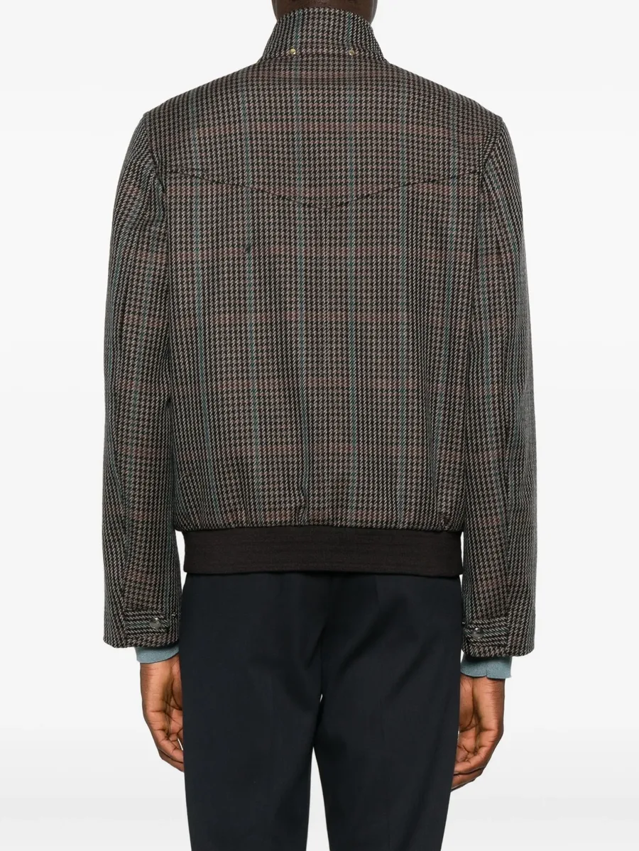 checked zip-up bomber jacket 8