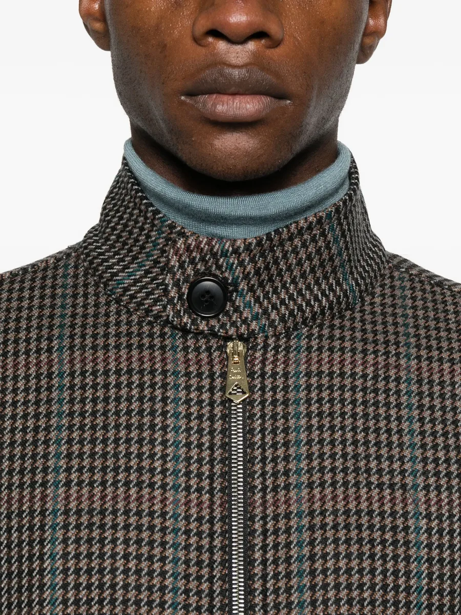 checked zip-up bomber jacket 9