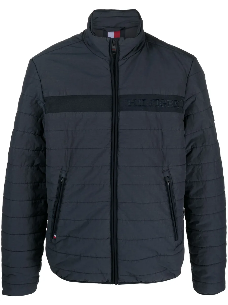 logo-embroidered padded jacket 2