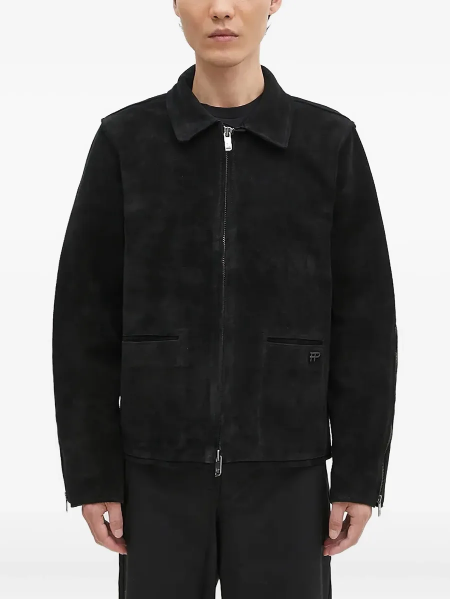 suede zip-front jacket 1