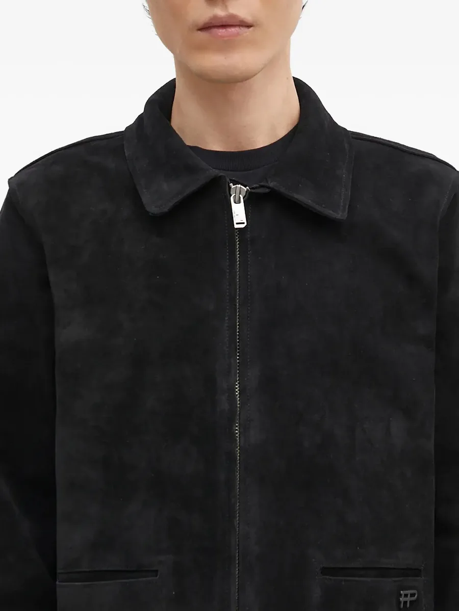 suede zip-front jacket 8