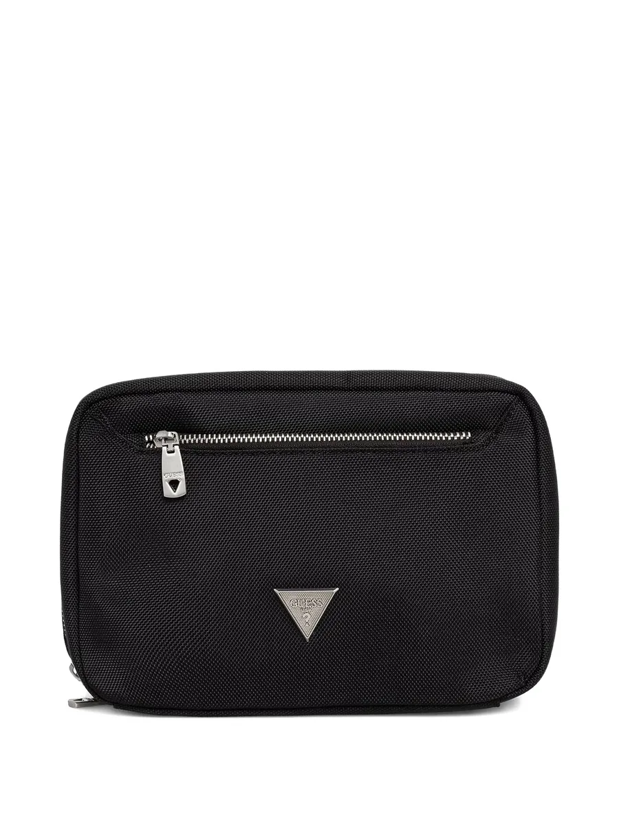 Berna logo-plaque zip-around wash bag 2