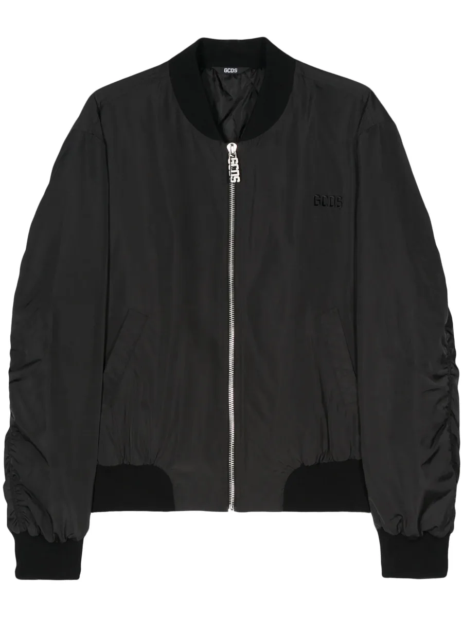 embroidered-logo bomber jacket 2