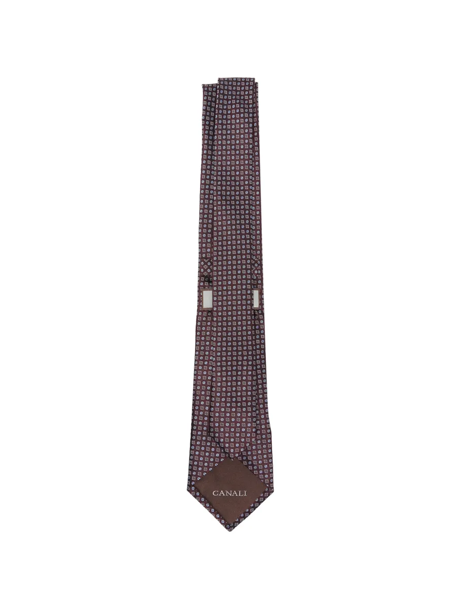geometric-print silk tie 4